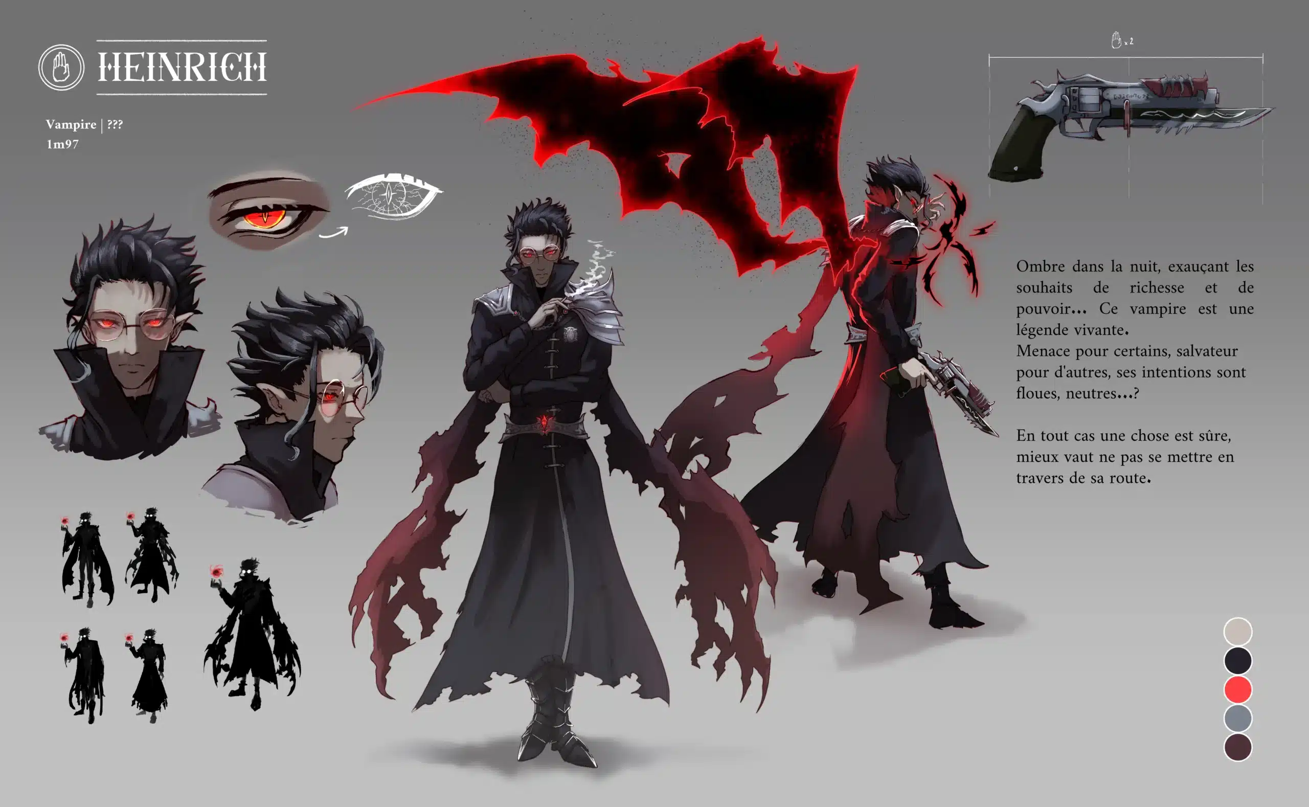 Fiche personnage pour mon univers - Définition du visage, de la tenue, des pouvoirs et de l'arme